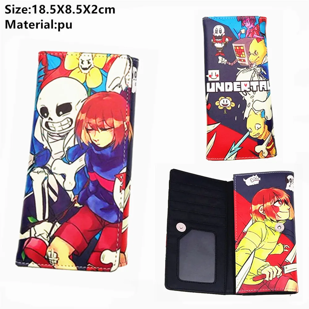 Game Undertale Sans Wallet women Leather Button ID Card Holders Layers PU purse Boys Girls Students coin Cartoon Handbags Cute | Багаж и