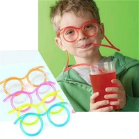 funny plastic straw glasses for drinking reusable drinking straw glasses birthday christmas party toys bar accessories kids gift