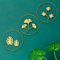 nordic ginkgo leaf home decor living room iron gold three dimensional wall ornaments decoration wall hanging decorative painting