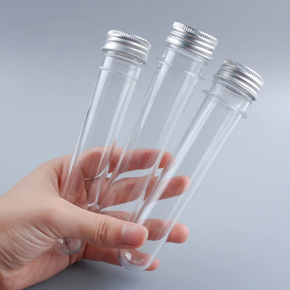 30ml 40ml Clear Plastic PET Test Tubes Empty Mask Scented Tea Serum Capsule Pills Testing Bottles With Aluminum Cap 30pcs | Красота и