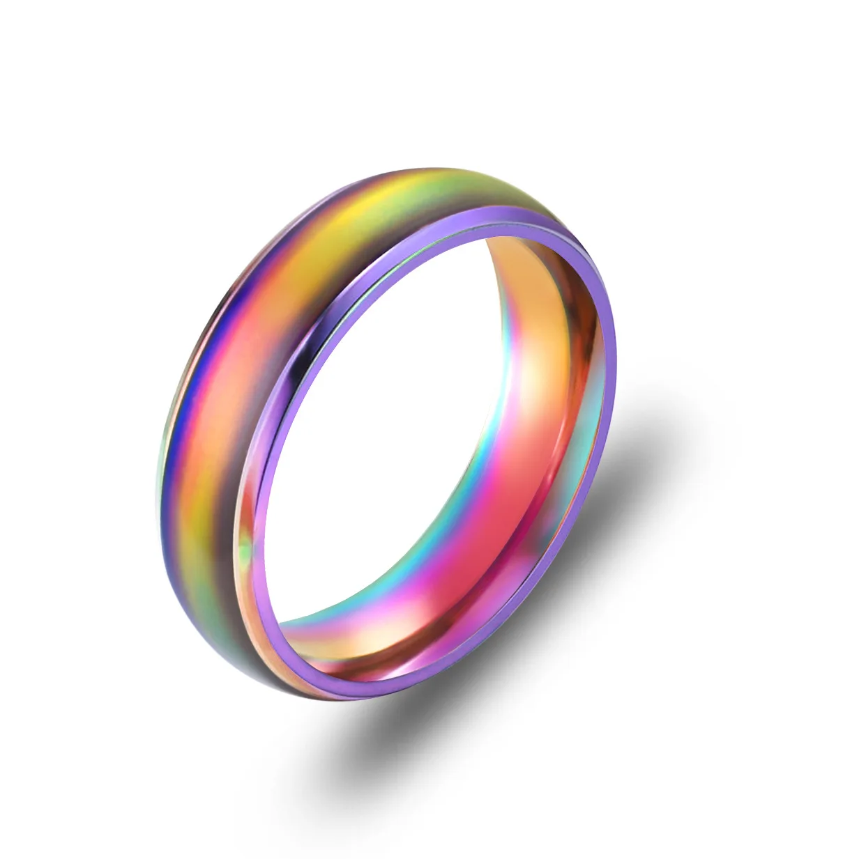 Цветные кольца. Кольцо хамелеон. Кольцо Rainbow. Steel. Кольцо с Цветном напылением.. Радужки кольцо