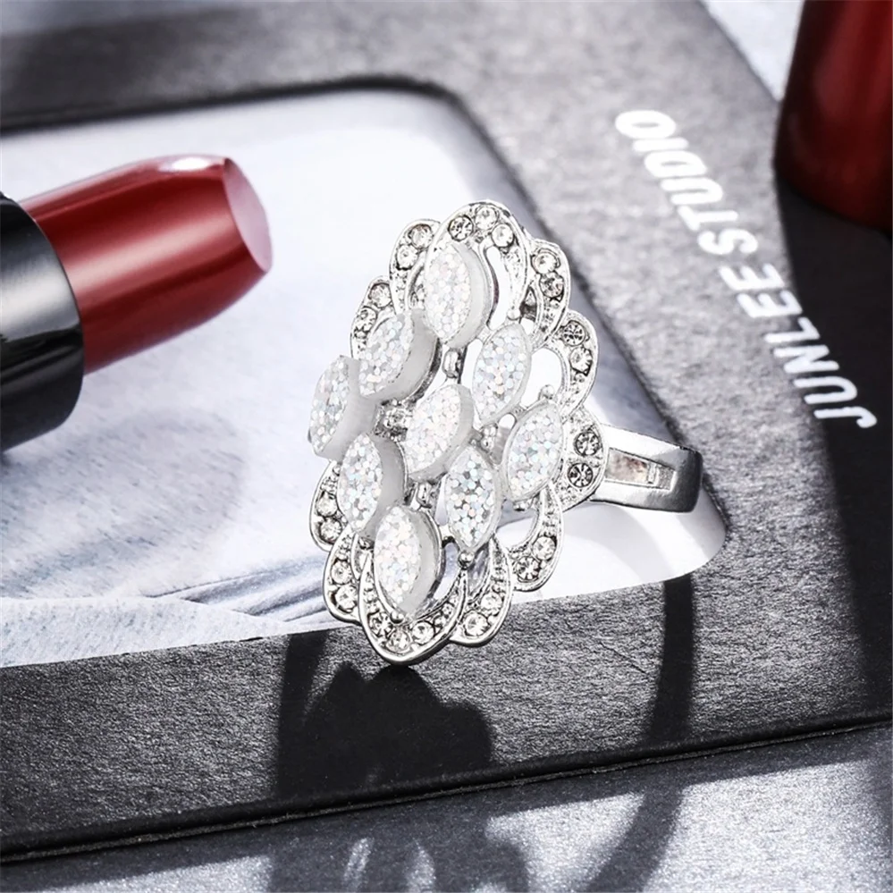 

Fashion Trend White Zircon Ring Banquet Gift Valentine's Day Gift Jewelry Wholesale