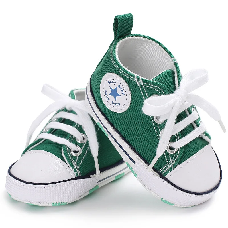 Green Baby Новые тканевые сапоги; Детские кроссовки; спортивная обувь для носки на зиму для девочек, мальчиков, новорожденных; обувь для маленьких детей ходунки детские, с мягкой подошвой анти-скольжения, для тех, кто только начинает ходить - Цвет: Green Baby