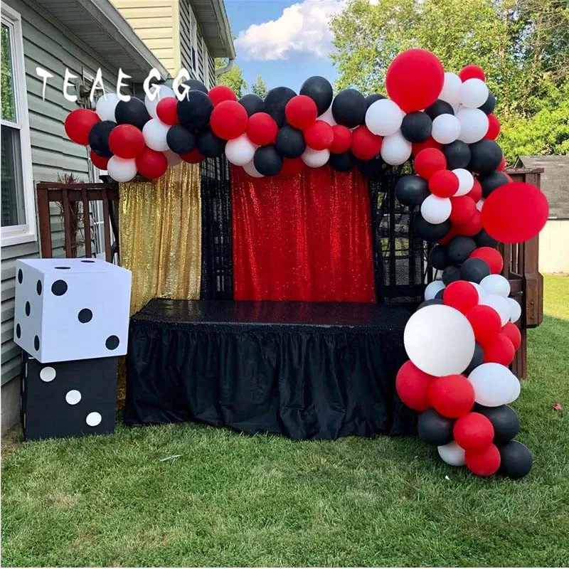 123 шт. белый красные черные Арка с воздушными шарами для свадебного торжества