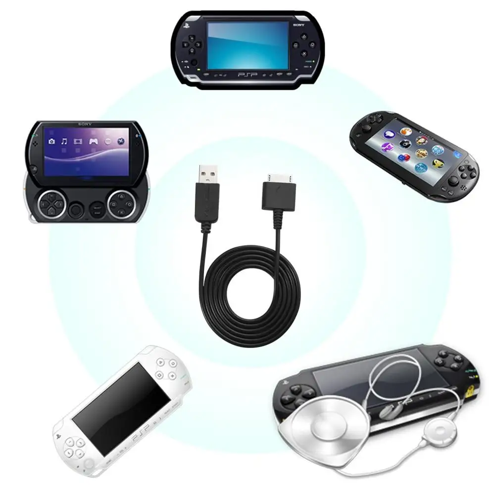 1M 3ft 2 IN 1 USB Data Charge Cable For PSP GO Charger Transfer Charging Cord Line for PSPGO Black | Электроника