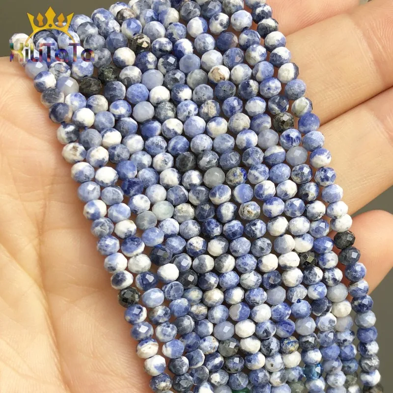 Бусины Из Натурального драгоценного камня 2*4 мм граненые бусины из синего