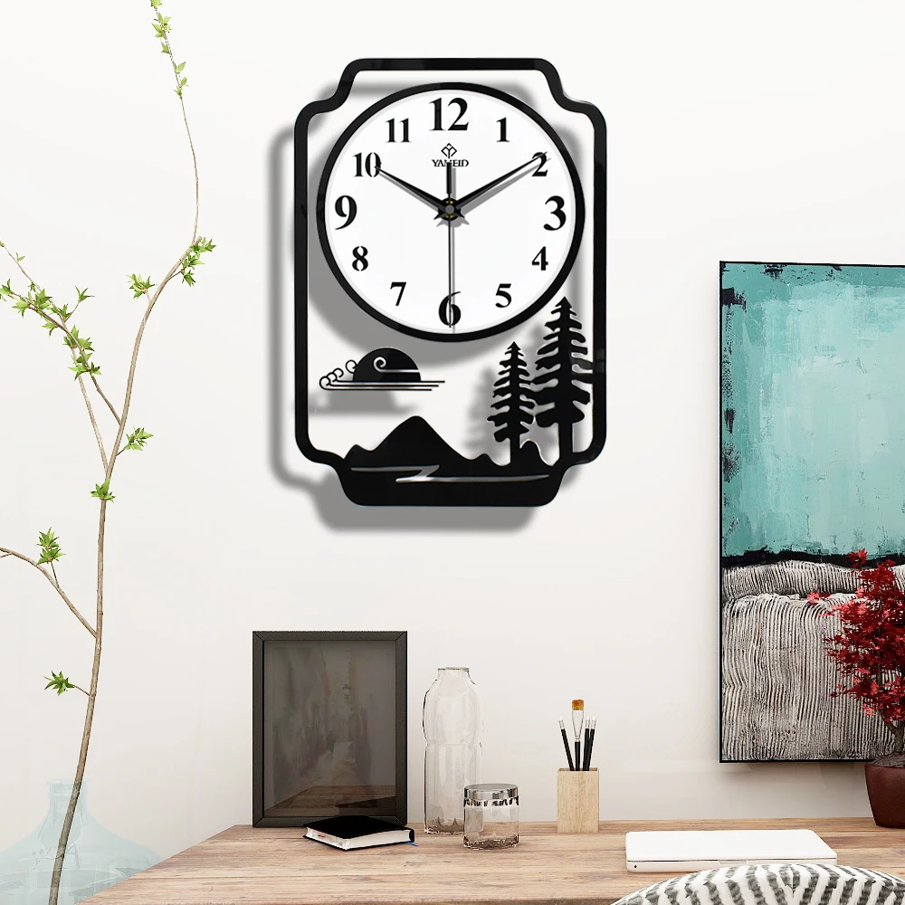 Современные акриловые настенные часы 3D тихие кварцевые украшения для кухни
