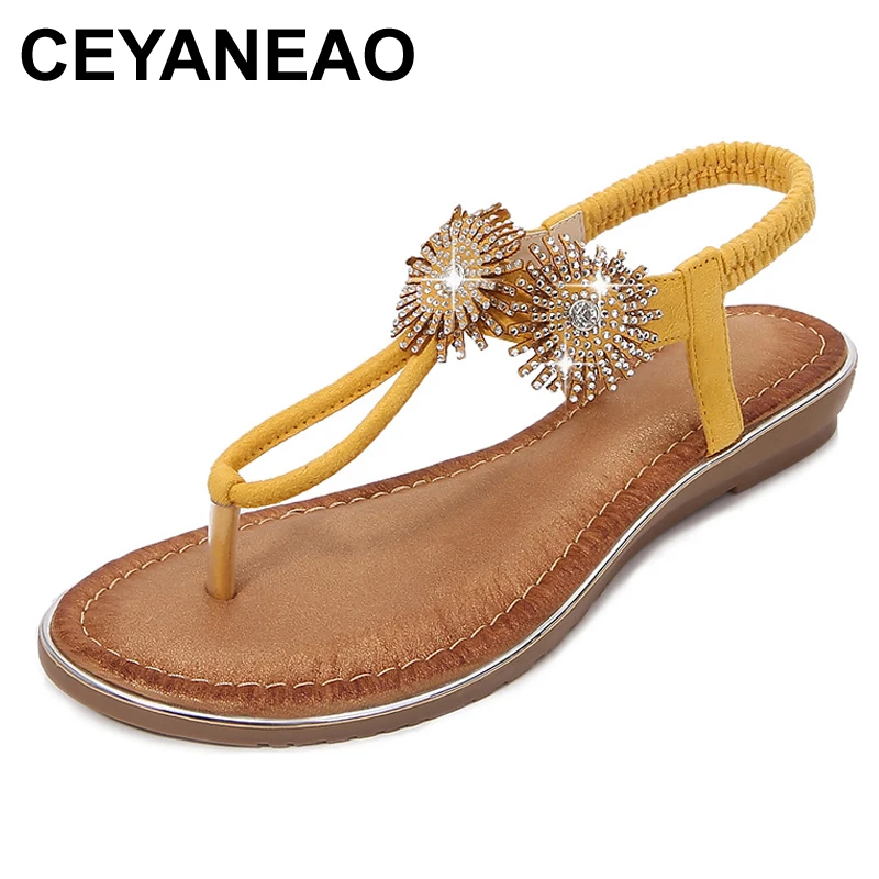 

CEYANEAOVelvet shoes low sandals woman leather large size round toe summer heels woman low heel bohemian sizes comfort Block