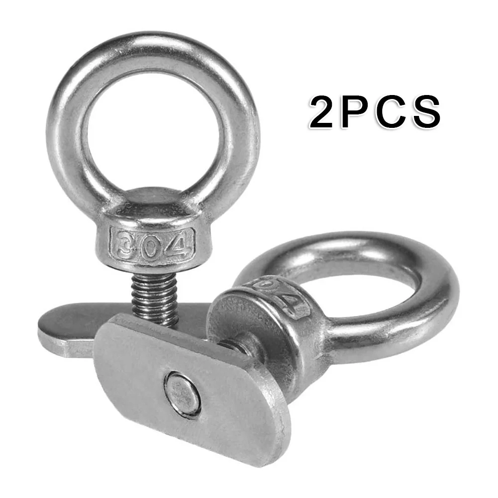 

2pcs Kayak Hooks 40mm Stainless Steel Track Mount Kayak Tie Down Eyelet Kayaking Canoeing Boat Accessories Water Sports