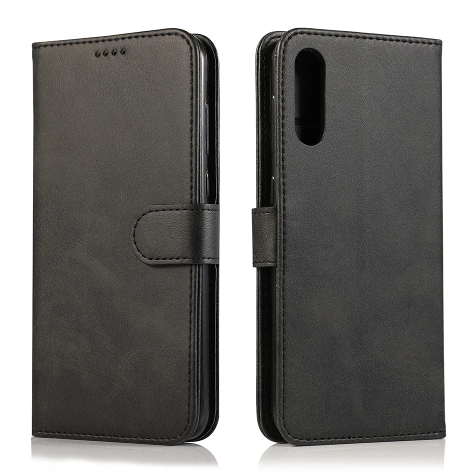 Ретро Кожаный чехол для samsung Galaxy A50 A30 A10 A20E A40 A60 A70 фоторамка флип-бумажник чехол для samsung A20S A30S A50S A10S - Цвет: Black