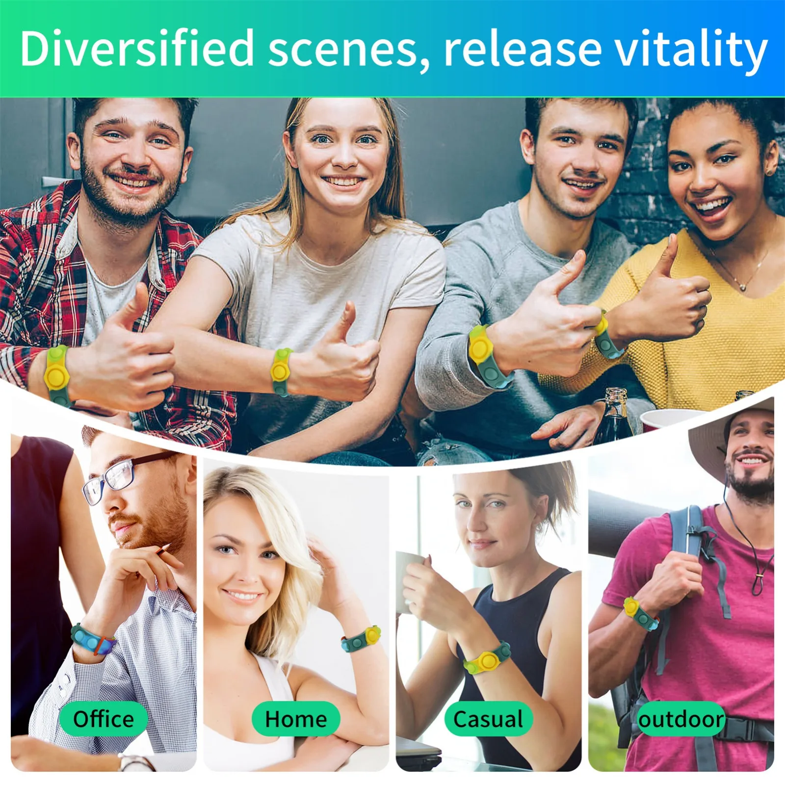 

Fidget Toys Guffo Fidget Toys Stress Reliever Sensory Toys Silicone Squ-eeze Toys With Dimple Wristband Bracelet