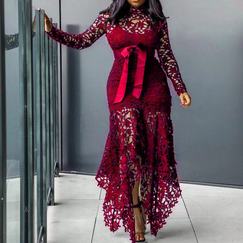 2020 вечерние тажное вечернее сексуальное черное кружевное длинное платье