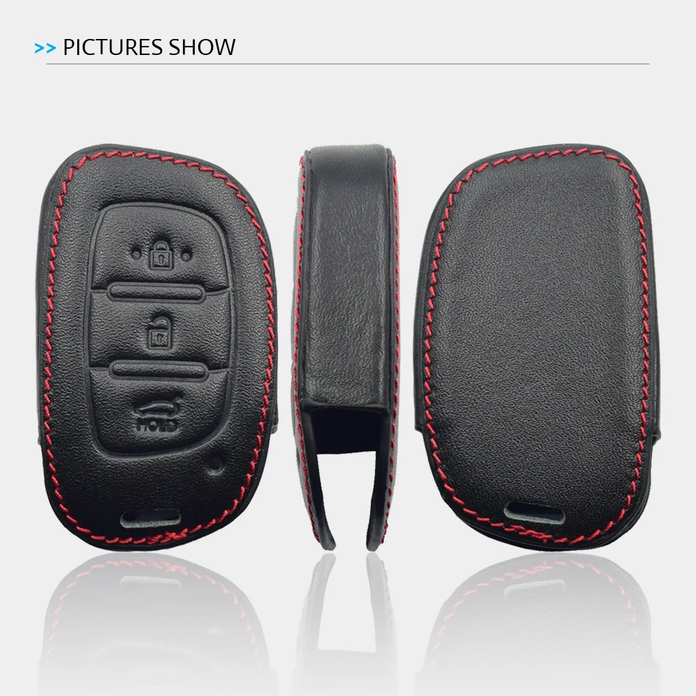 Чехол для автомобильного ключа кожаный чехол с 3 кнопками Hyundai I10 Tucson I30 IX25 IX35 Mistra