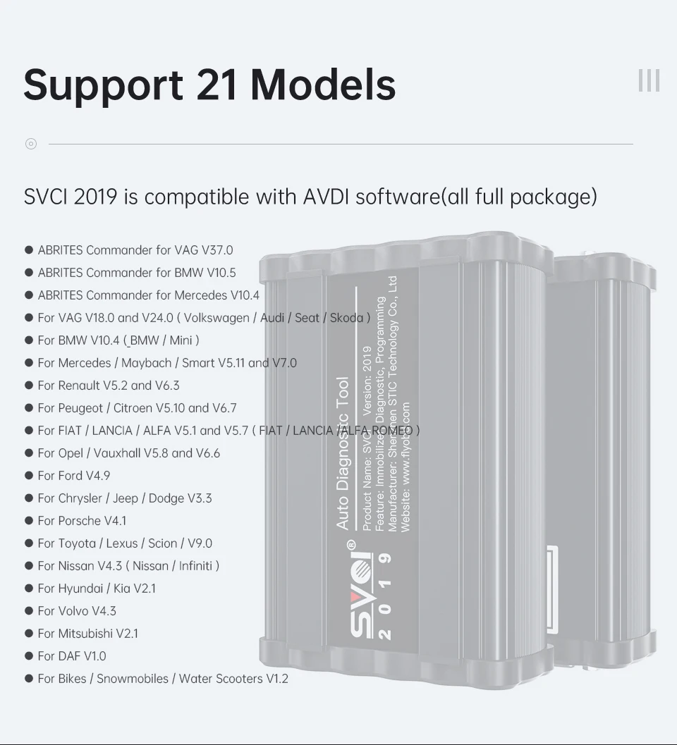 FVDI SVCI 2020 2019 ABRITES программист SVCI2020 функция VVDI2 V2015 V2014 2018 без ограничений