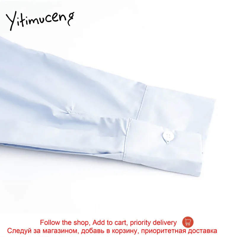 

Yitimuceng Sashes Blouse Women Button Shirts Loose New Spring 2021 Fashion Turn-down Collar Single Breasted Office Lady Tops