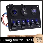 12 В 6 кнопок водостойкая светодиодная панель кулисного переключателя автоматические выключатели лодка кулисный переключатель панель управления подходит для автомобиля авто лодка морской