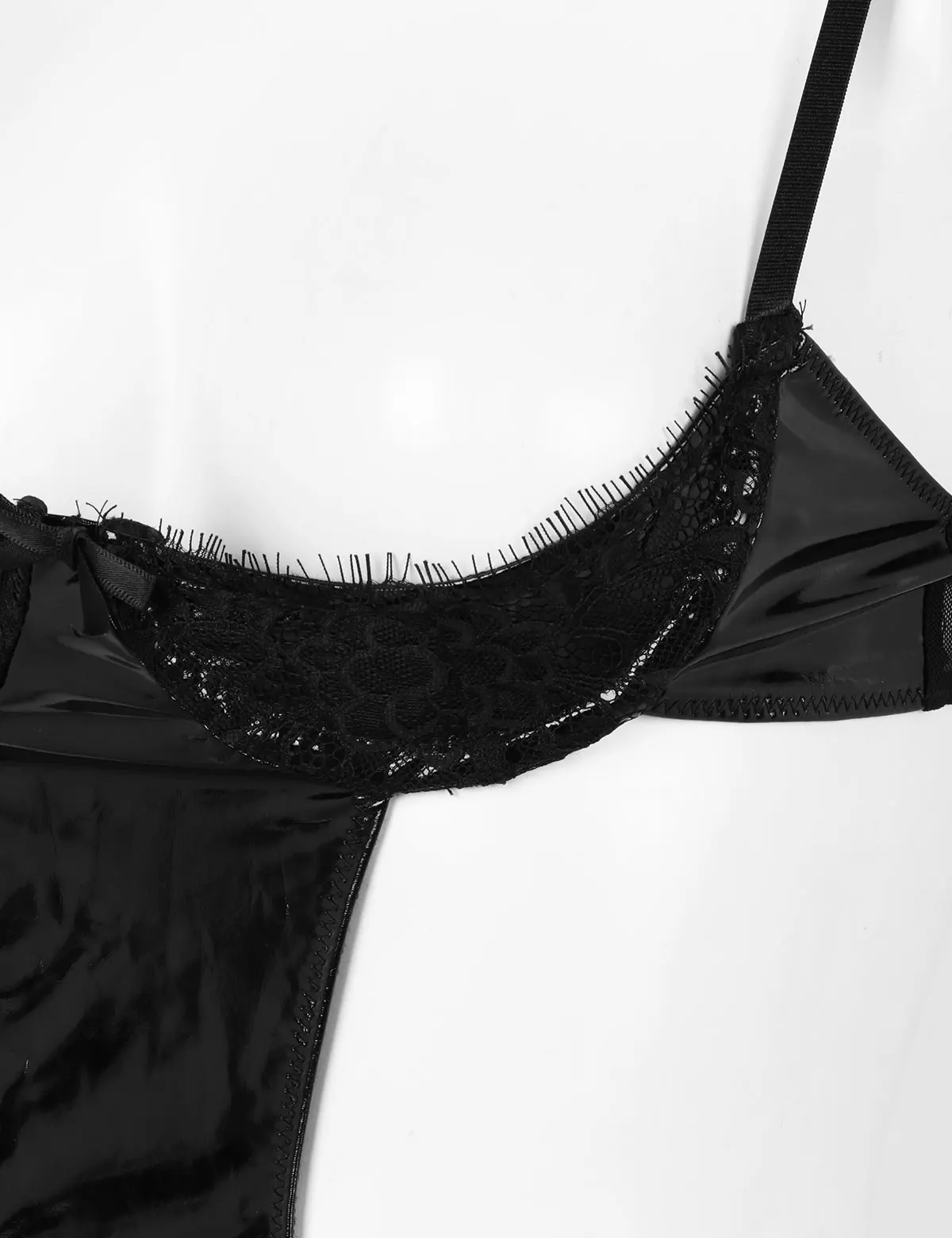 Женское Эротическое нижнее белье из лакированной кожи регулируемые чашки на