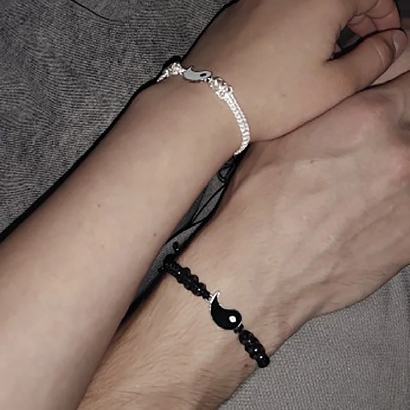 Браслеты для пар Tai Chi женщин и мужчин браслеты с подвесками Инь Янь подвески