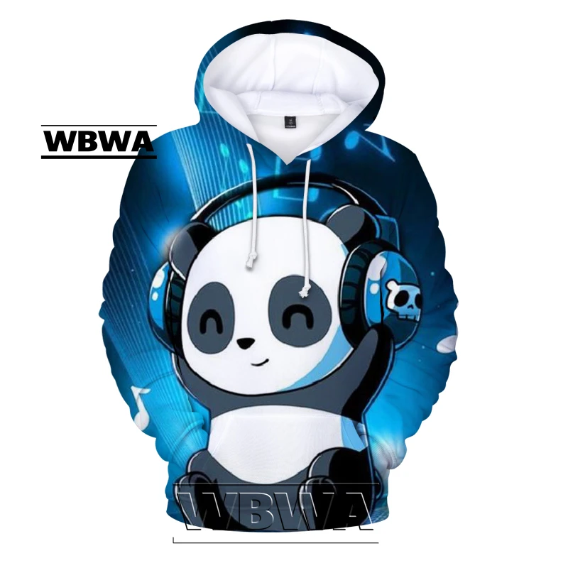 Мужская толстовка с 3D-принтом панды повседневный пуловер в стиле унисекс осень
