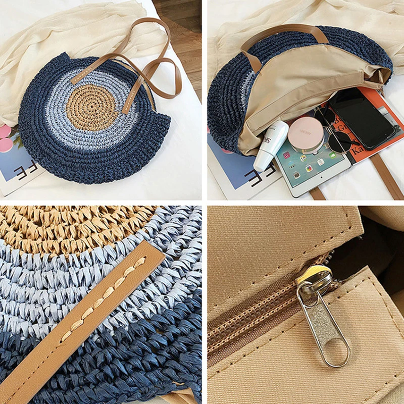 

Bag Women Straw Handbag Casual Fashion Large Capacity Shopping Shoulder Cotton Travel Female Bag Crossbody Bags For Women 2019