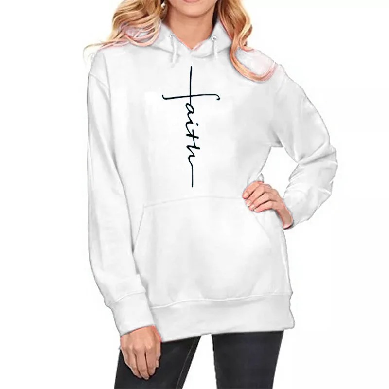 

Explosion long-sleeved fleece women's tops autumn and winter models cross embroidered hooded sweater sportswear