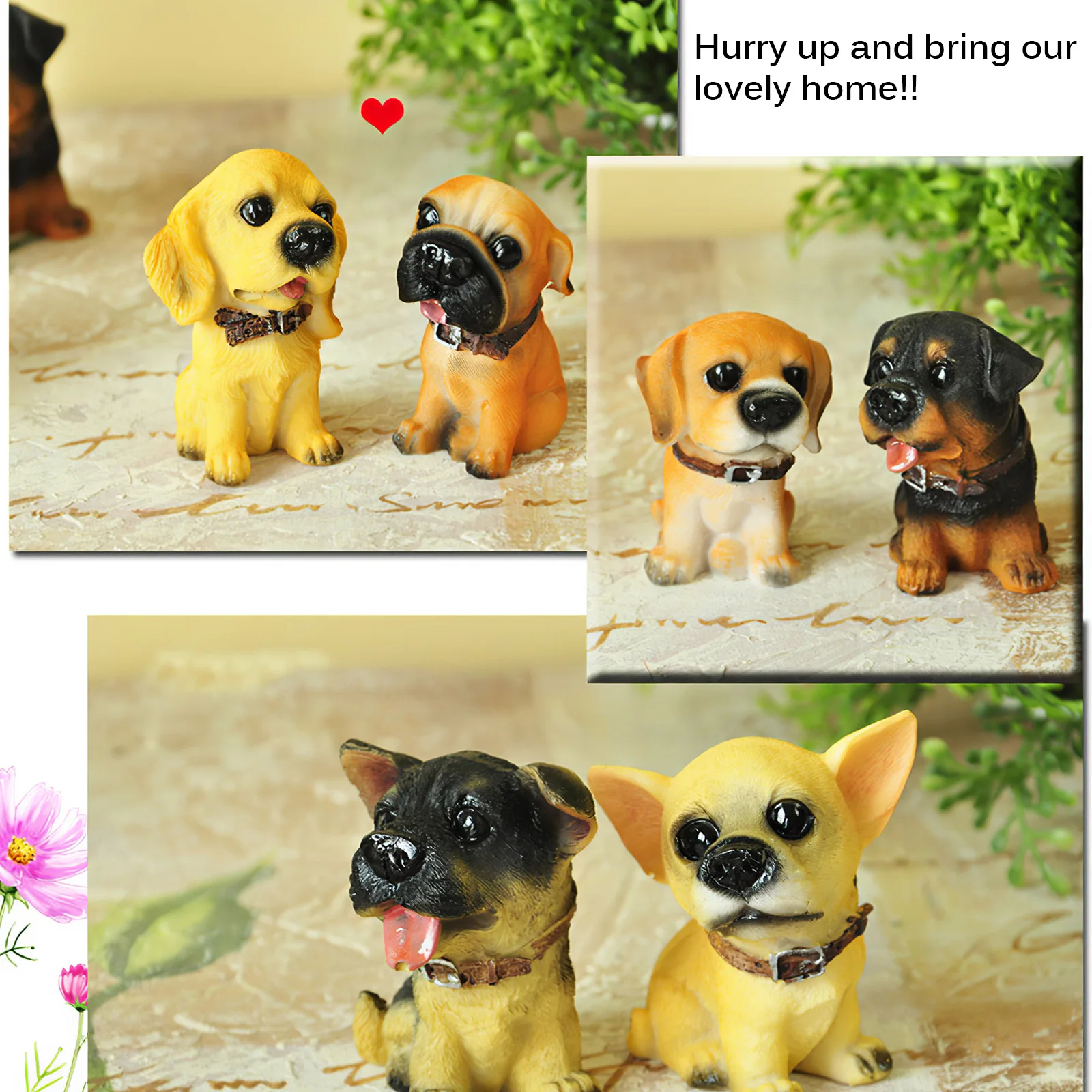 

12pcs Simulation Dog Animal Car Interior Ornaments Cute Dog Decoration Resin Handicraft Car Decoration Accessories Tabletop Gift