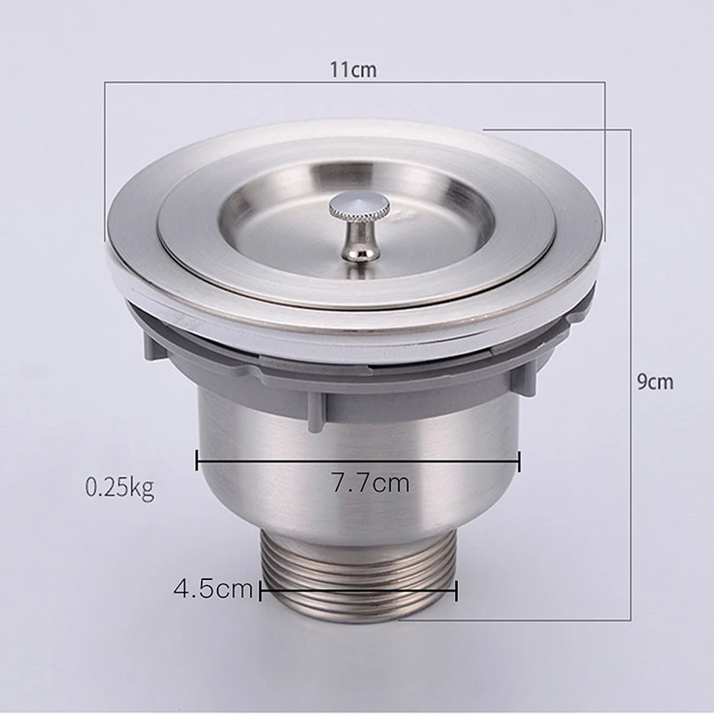 

Prevent Clogging Lightweight Practical Strainer Drain Basket Stainless Steel Durable Water Sink Drain Plug Garbage Stopper#20