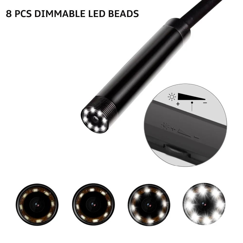 HD Wi Fi эндоскоп камера 8 мм объектив 1 м/2 м/3 5 м/5 м гибкая трубка USB инспекционный