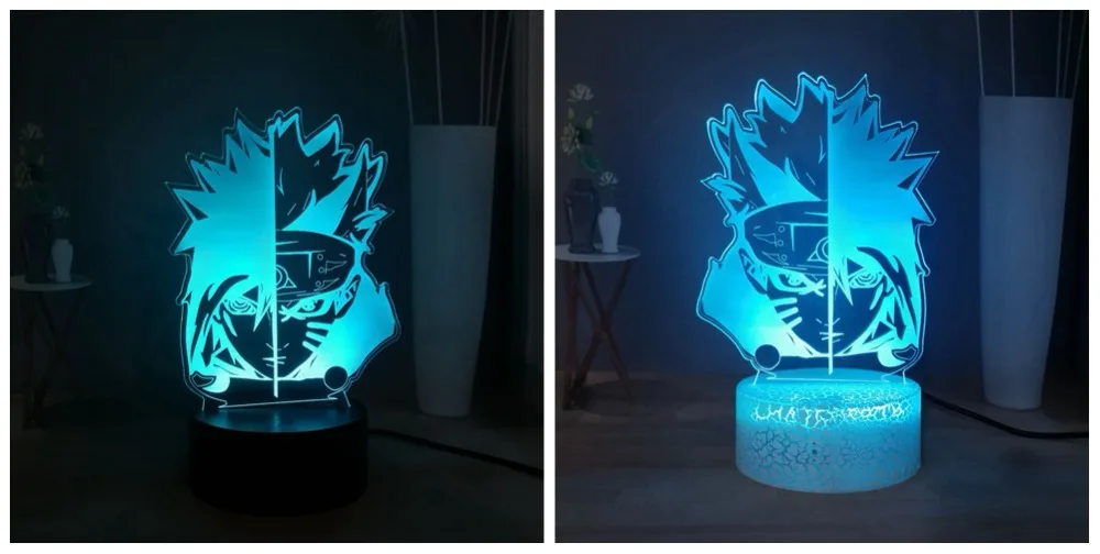 Наруто Uzumaki 3D иллюзия Лампа японского аниме USB переключатель разноцветный светодиодный ночник для спальни декоративное освещение для дома