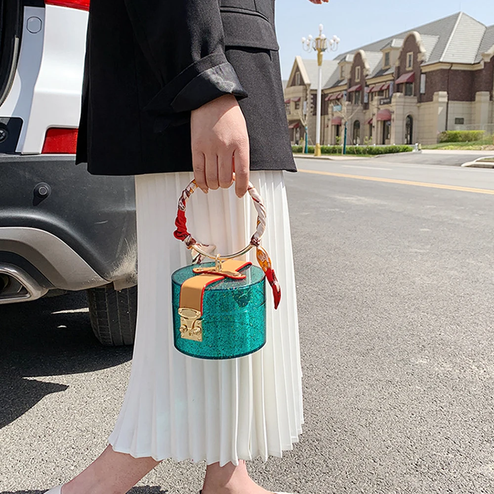 

Прозрачные Роскошные дамские сумочки, Дизайнерские летние дамские сумки, модная дамская сумка в форме бочонка, 2020