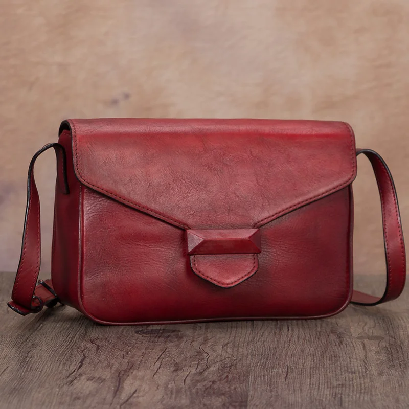 

New Fashion Retro Bag Head Layer Cowhide Leather Female Bag Messenger Shoulder Handbag Ladies Casual Packet