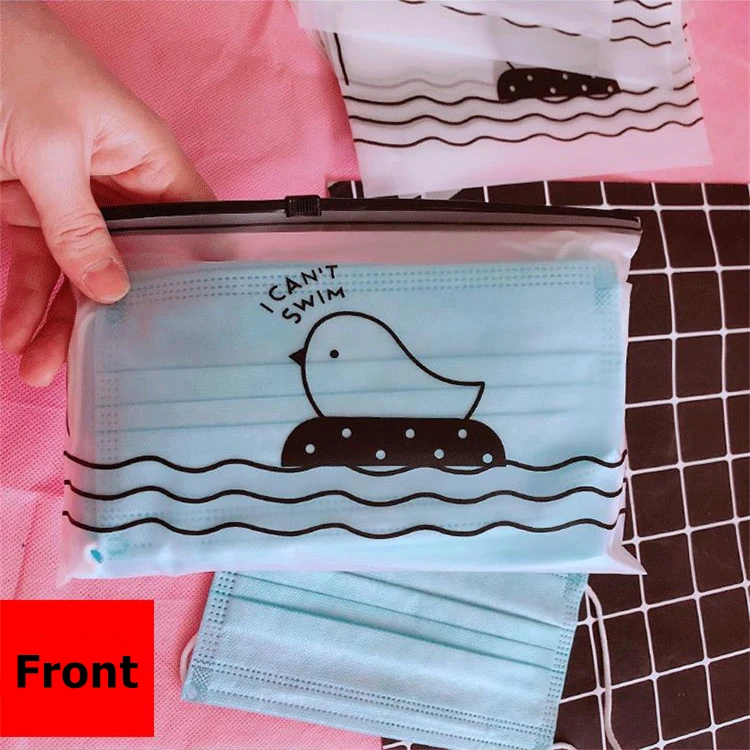 Сумка пластиковая для масок прозрачная Пылезащитная с мультяшным рисунком