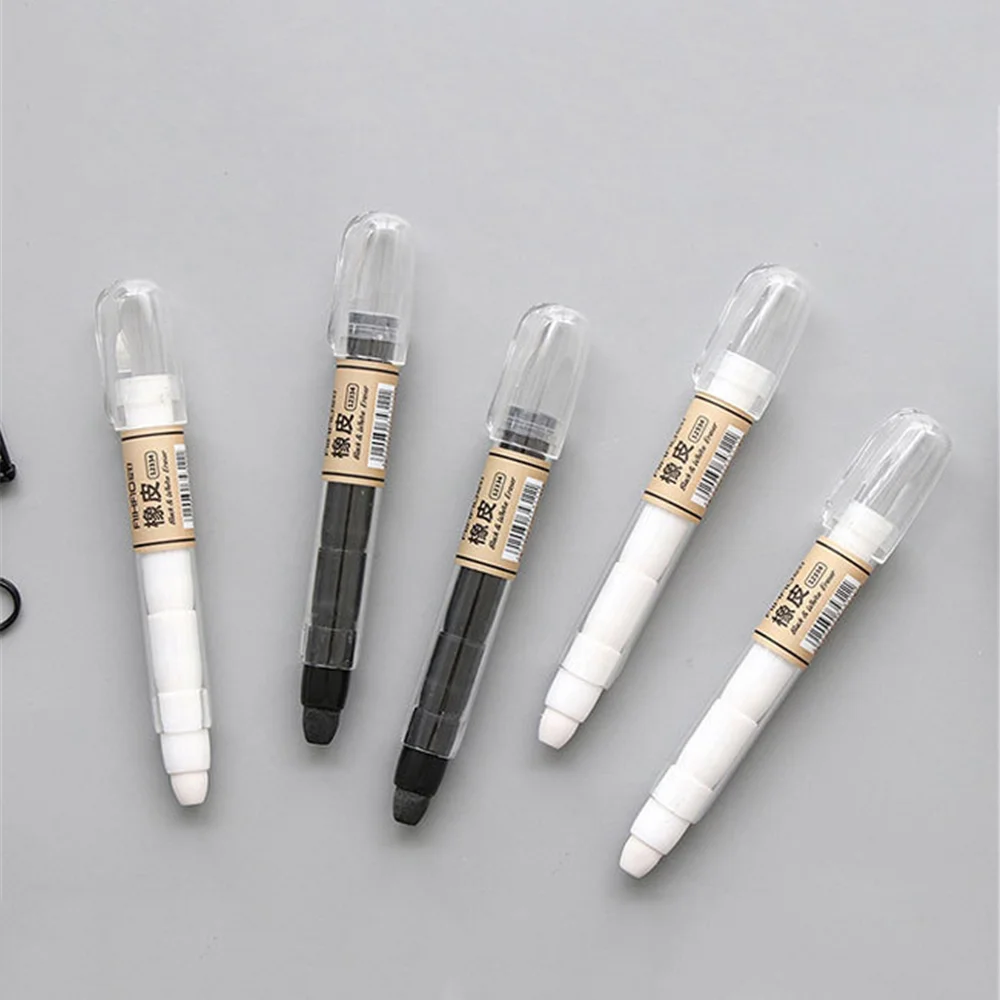 1 шт. Простой Черный Белый ластик карандаш кавайные Канцтовары Новинка 3 головки