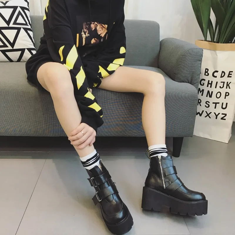 Женские ботильоны на высоком каблуке 7 5 см с ремешком и пряжкой|Женские