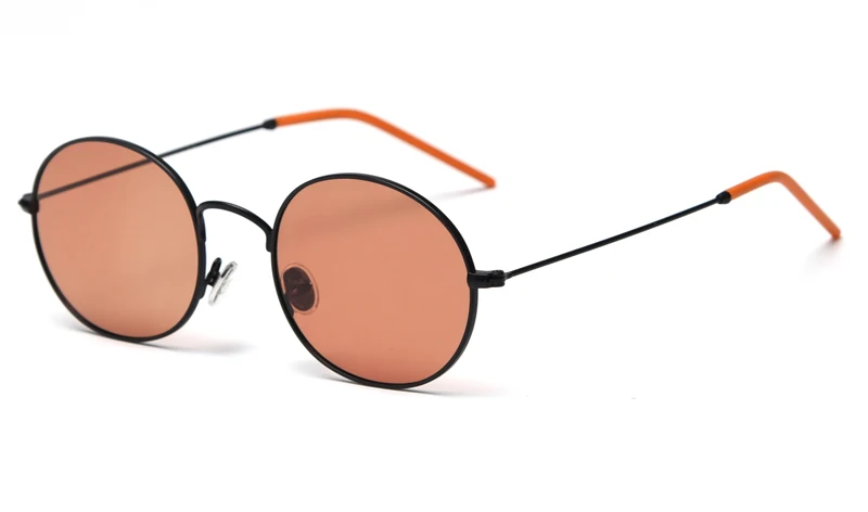 black with orange Kachawoo маленькие Овальные Солнцезащитные очки женские поляризованные красные оранжевые черные мужские круглые солнцезащитные очки металлические подарки на день рождения мужские Прямая поставка - Цвет линз: black with orange
