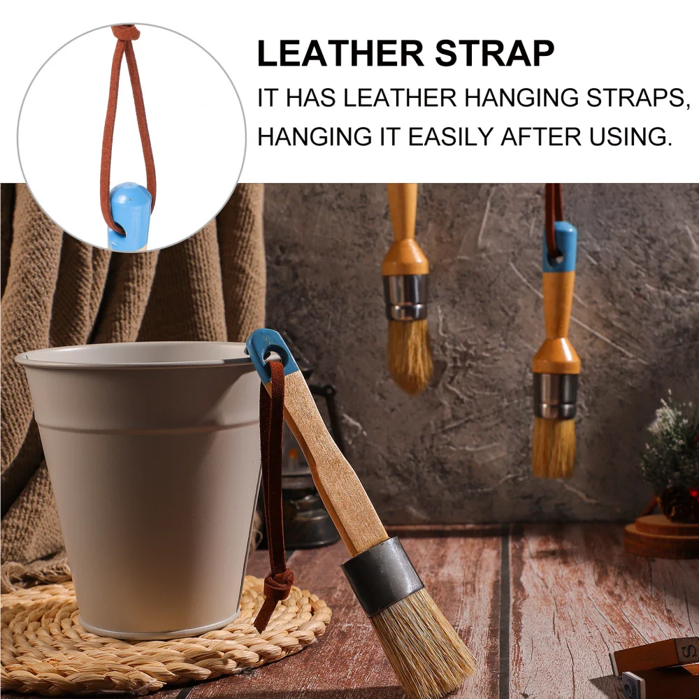 

3pcs Brush Chalk Oil Paint Brush Painting Wax Brush Wooden Handle Brush