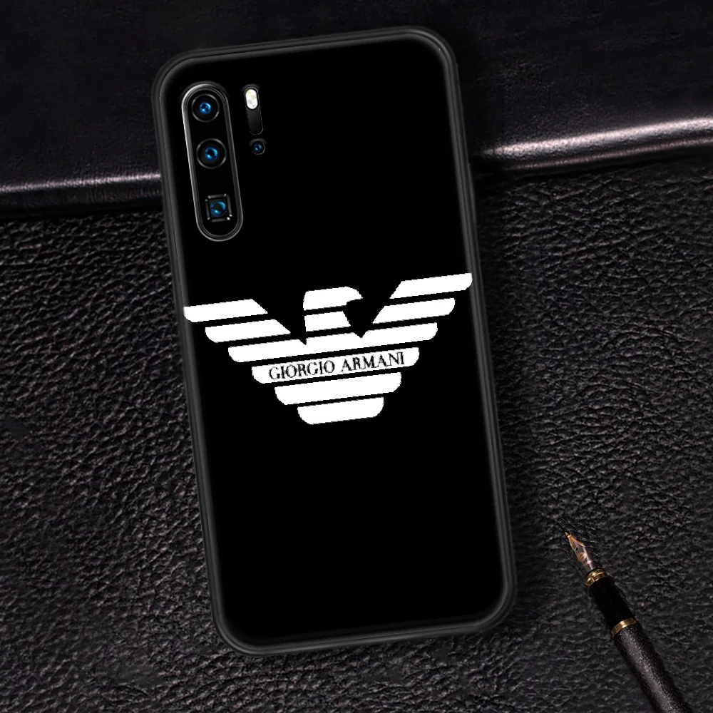 

Giorgioe Italy Luxury Brand Phone Case For Huawei P Mate 10 20 30 40 Pro Lite Smart 2019 2021 black Waterproof Tpu Cover