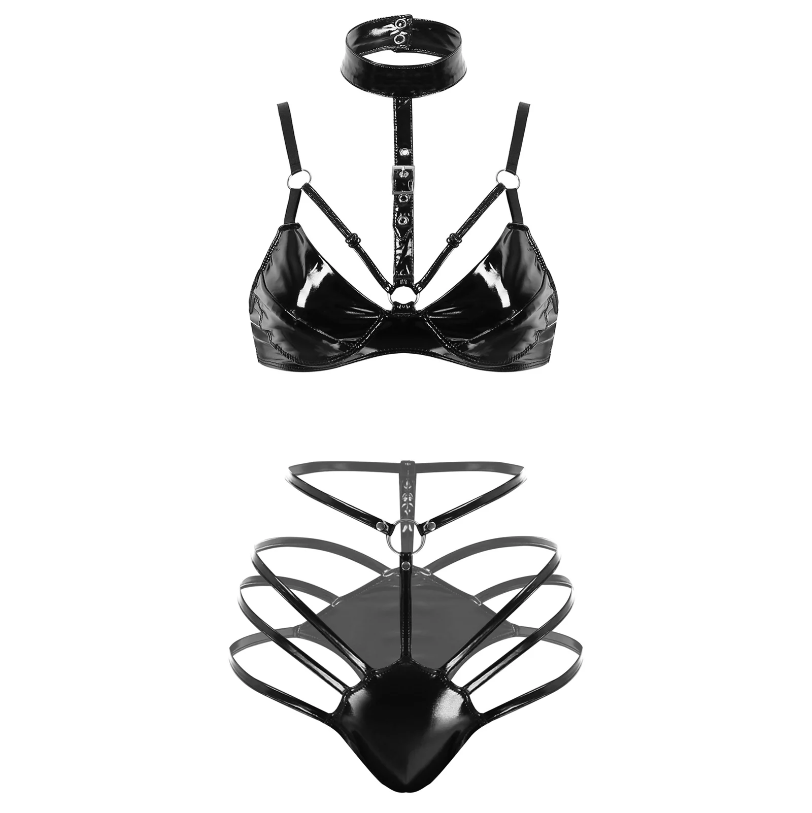 Комплект эротического нижнего белья для женщин привлекательный топ из