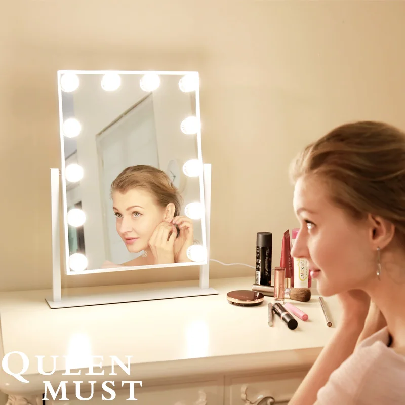 Косметическое зеркало для макияжа в голливудском стиле с подсветкой