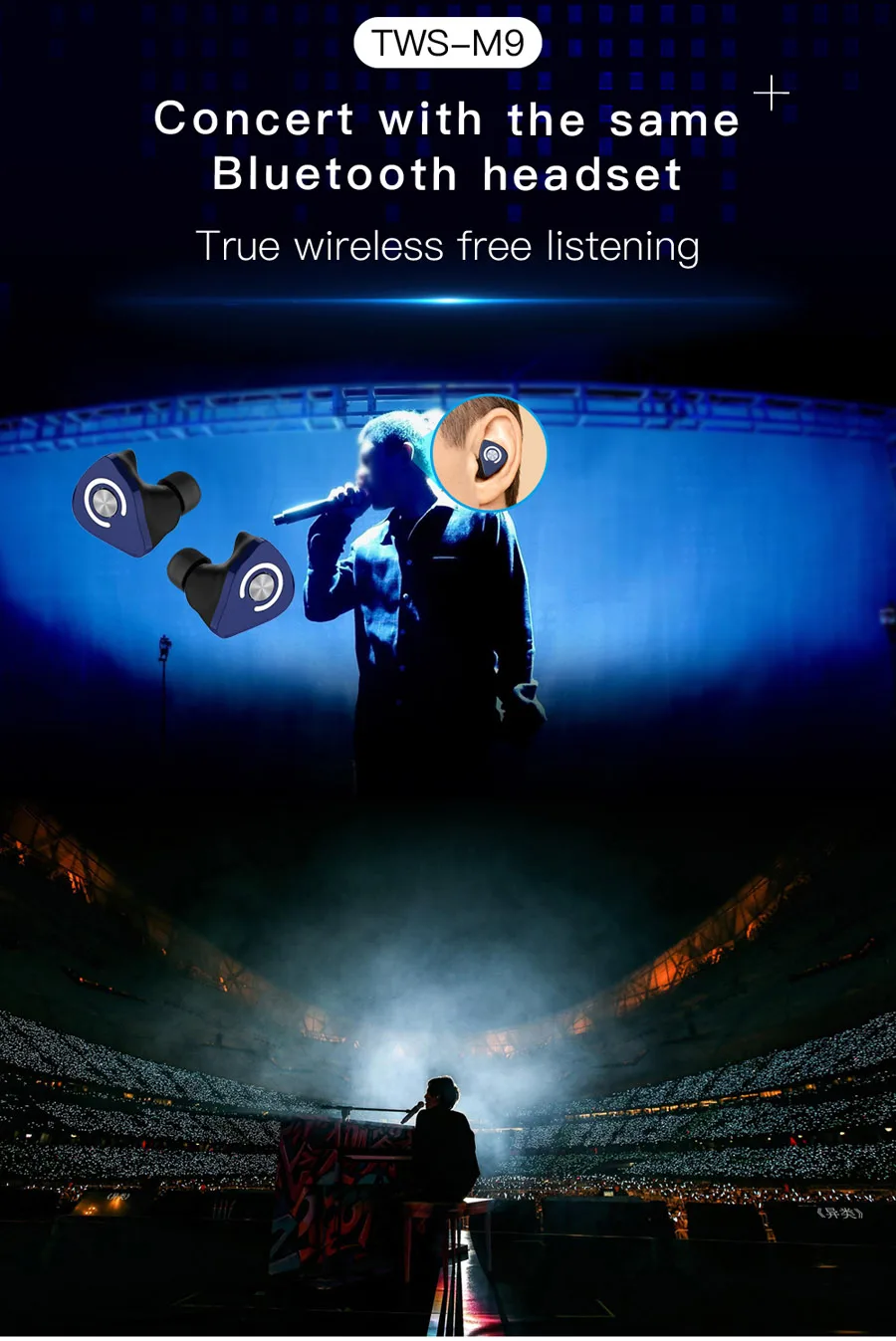 TWS Bluetooth 5,0 настоящие Беспроводные наушники с шумоподавлением, Спортивная гарнитура, стерео наушники с микрофоном для мобильного телефона
