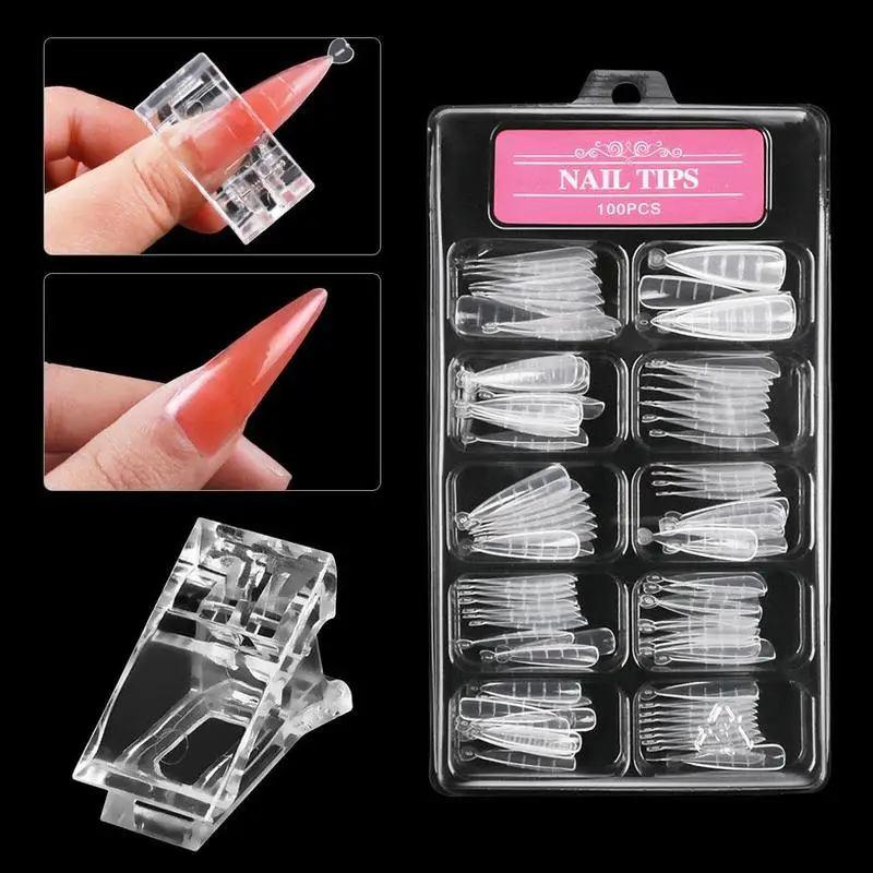 

Full Cover Sculpted Nail Tips Fake Finger Polish Extension Building Quick Tips False Tips Tools Manicuring Mold K9B0