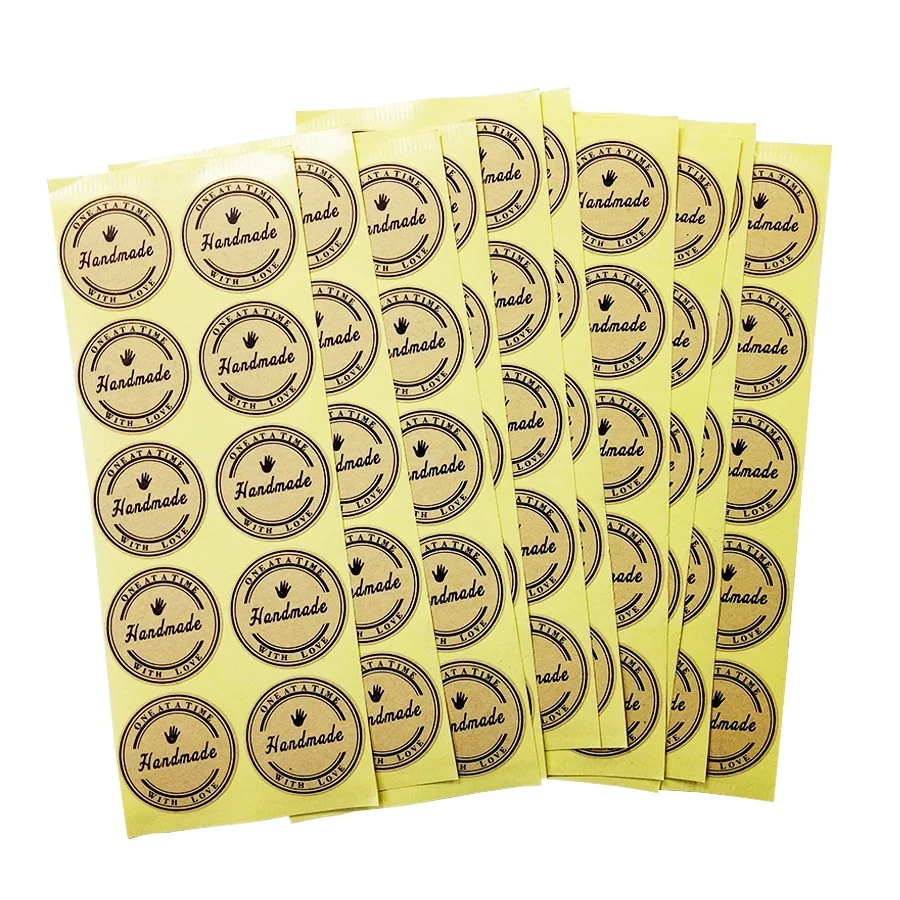 100 шт./лот наклейка ручной работы с любовью винтажные наклейки из крафт бумаги