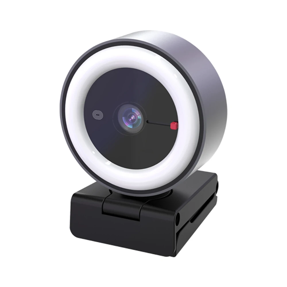 

Webcam 2K Mini Camera with Microphone Fill Light USB Cameras For Desktop Video Live Conference Auto Focus Web Cam