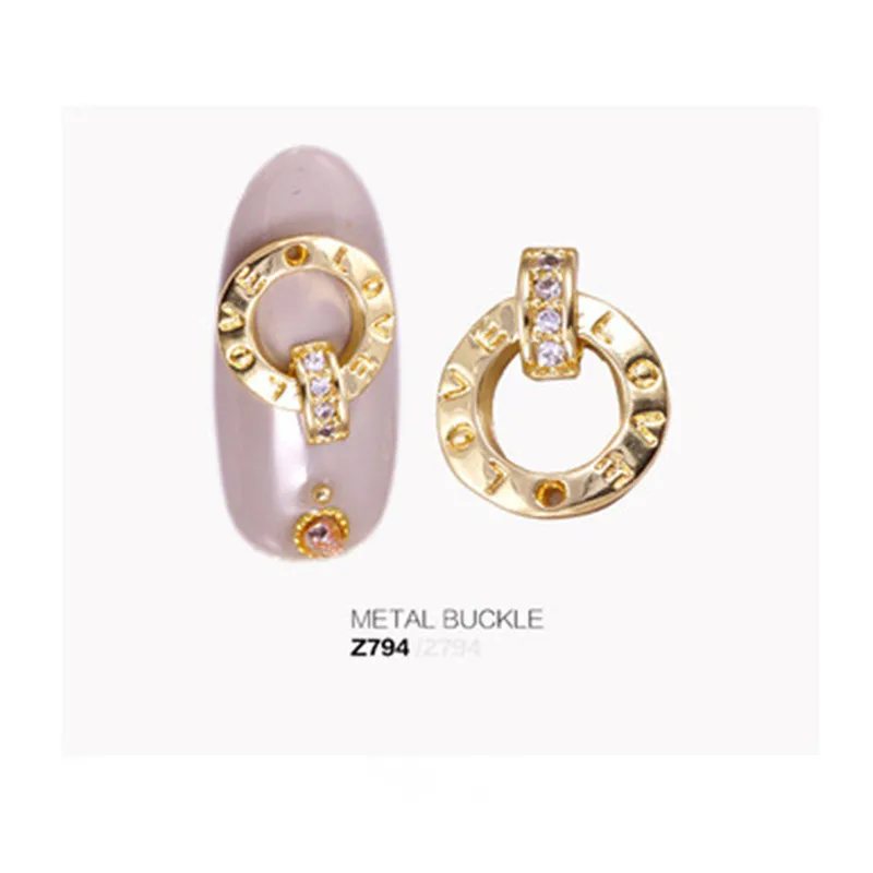 

The New Hot Nail Alloy Ring Button Versatile Light Treatment Nail Metal Zircon Series of Diamond Jewelry DIY Nail Accessories