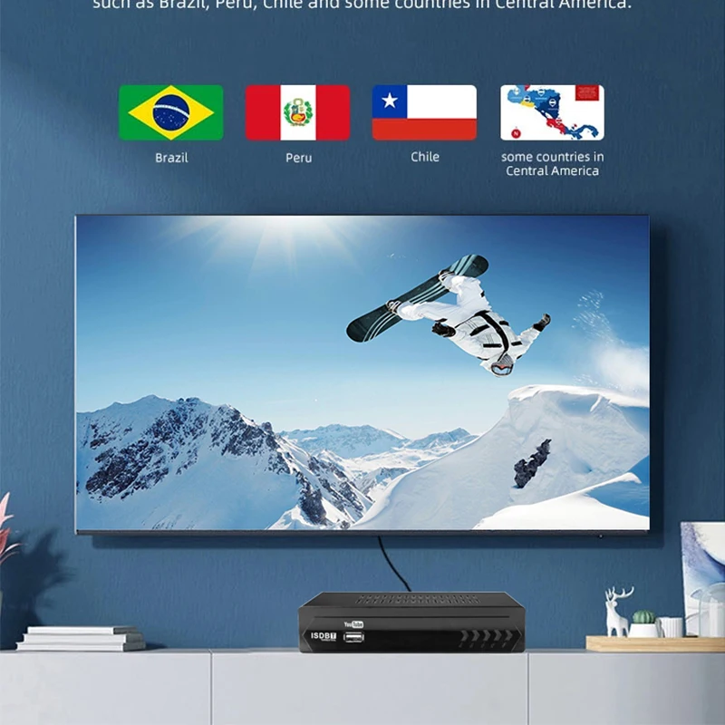 Vmade M5 ISDB T Бразилия TV BOX H.264 Поддержка wifi/youtube/Cast screen приемник для