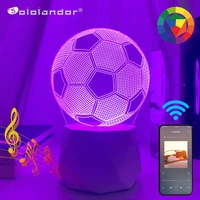 bluetooth speaker led lamps 3d night light creativity touch sensor nightlight for kids bedroom decoration soccer table lamp gift