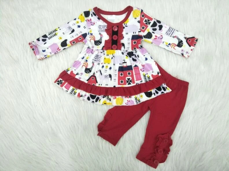 Оптовая/розничная продажа наряды для фермы Топ с длинным рукавом маленьких