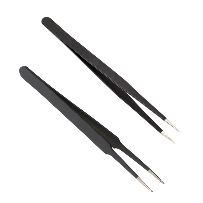 

35ED Carbon Steel High Precision Black Handicraft Clamp Plier Curved Tweezer DIY Nipper ESD-15/ESD-14
