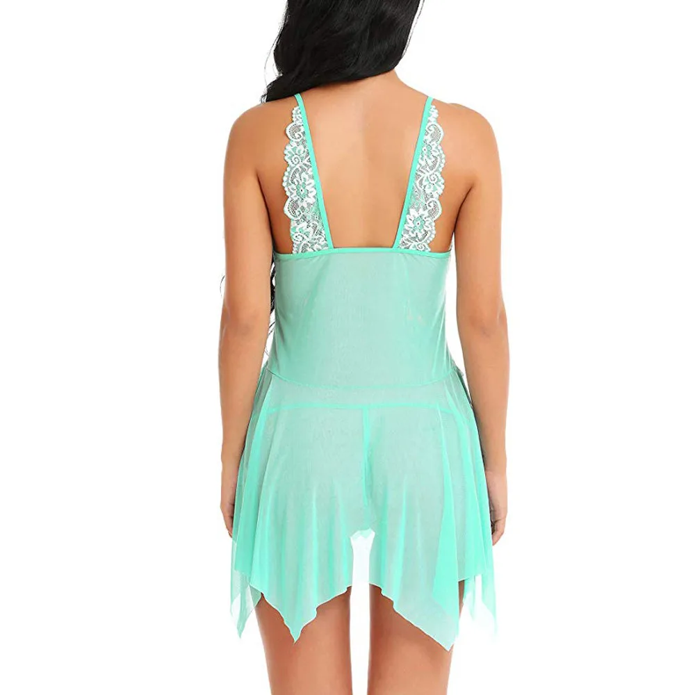 Пикантные Для женщин кружевное платье с v-образной горловиной виден сетчатый