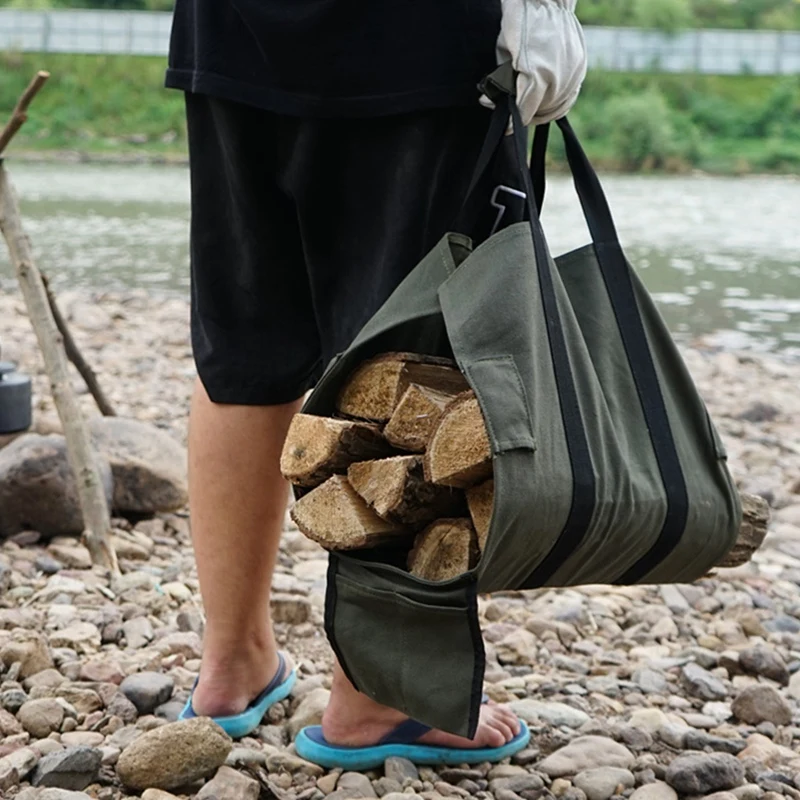 Outdoor Camping Firewood Rack Aluminum Alloy Racks Bag Storage Portable Canvas | Дом и сад